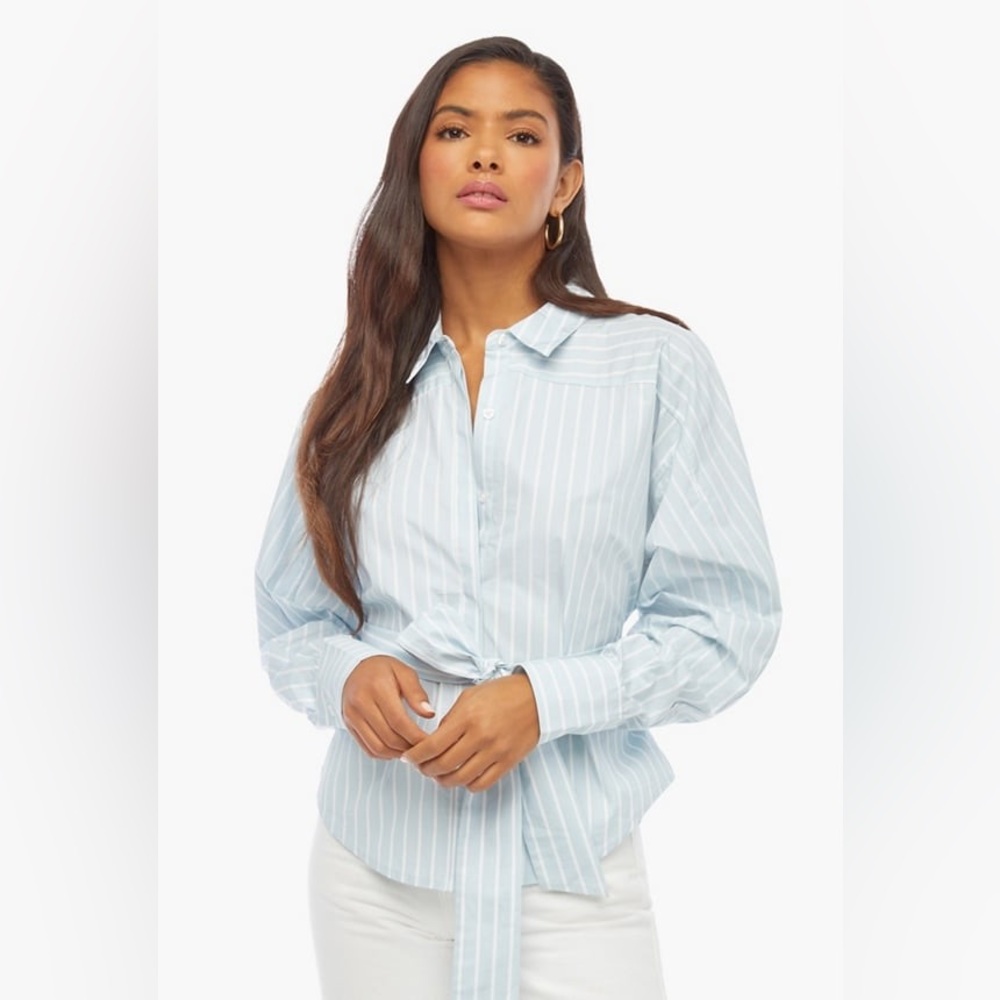 NWT JUSTFAB | Belted Poplin Shirt